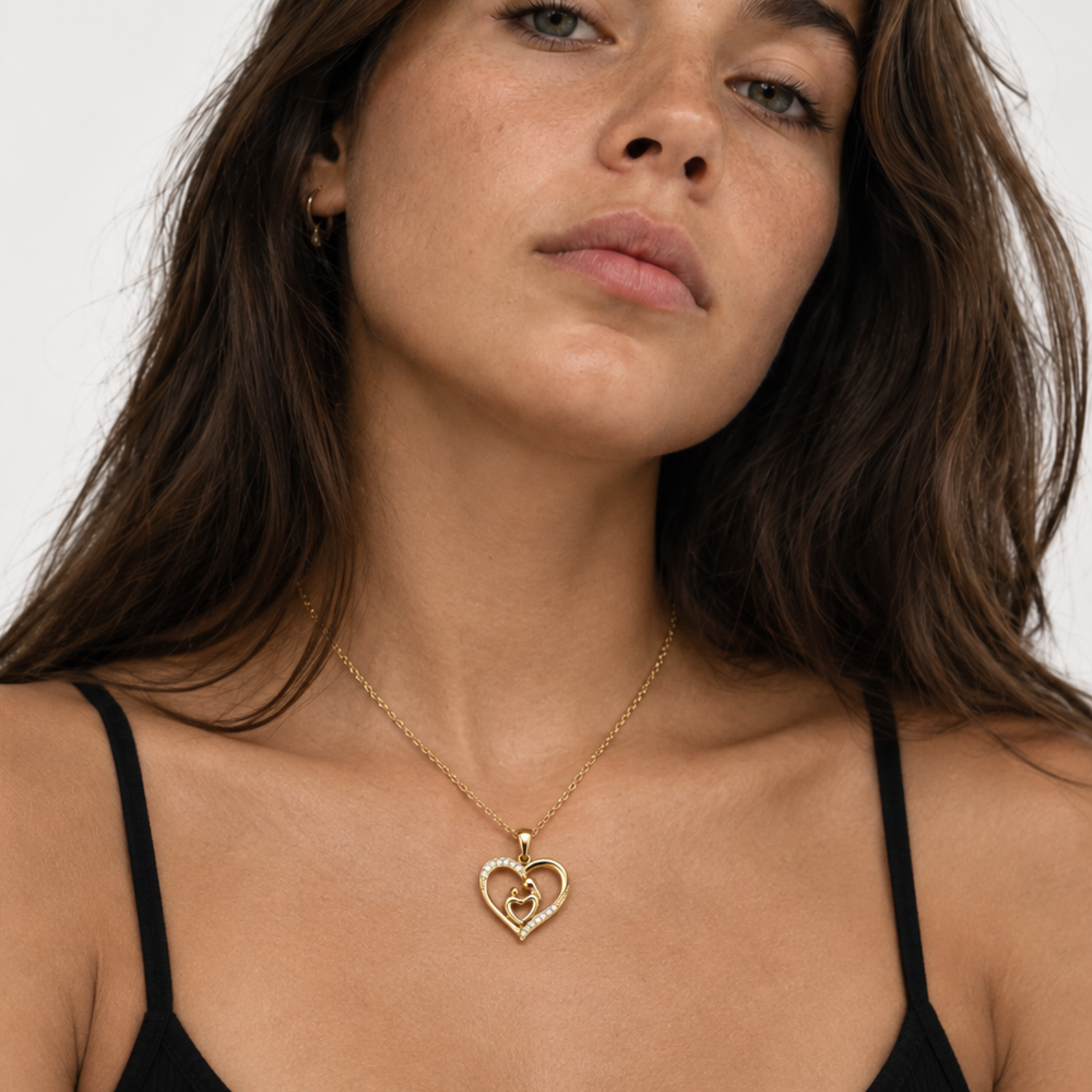 Luxe Rozen Sieraden Cadeaubox Dubbel Hart Ketting