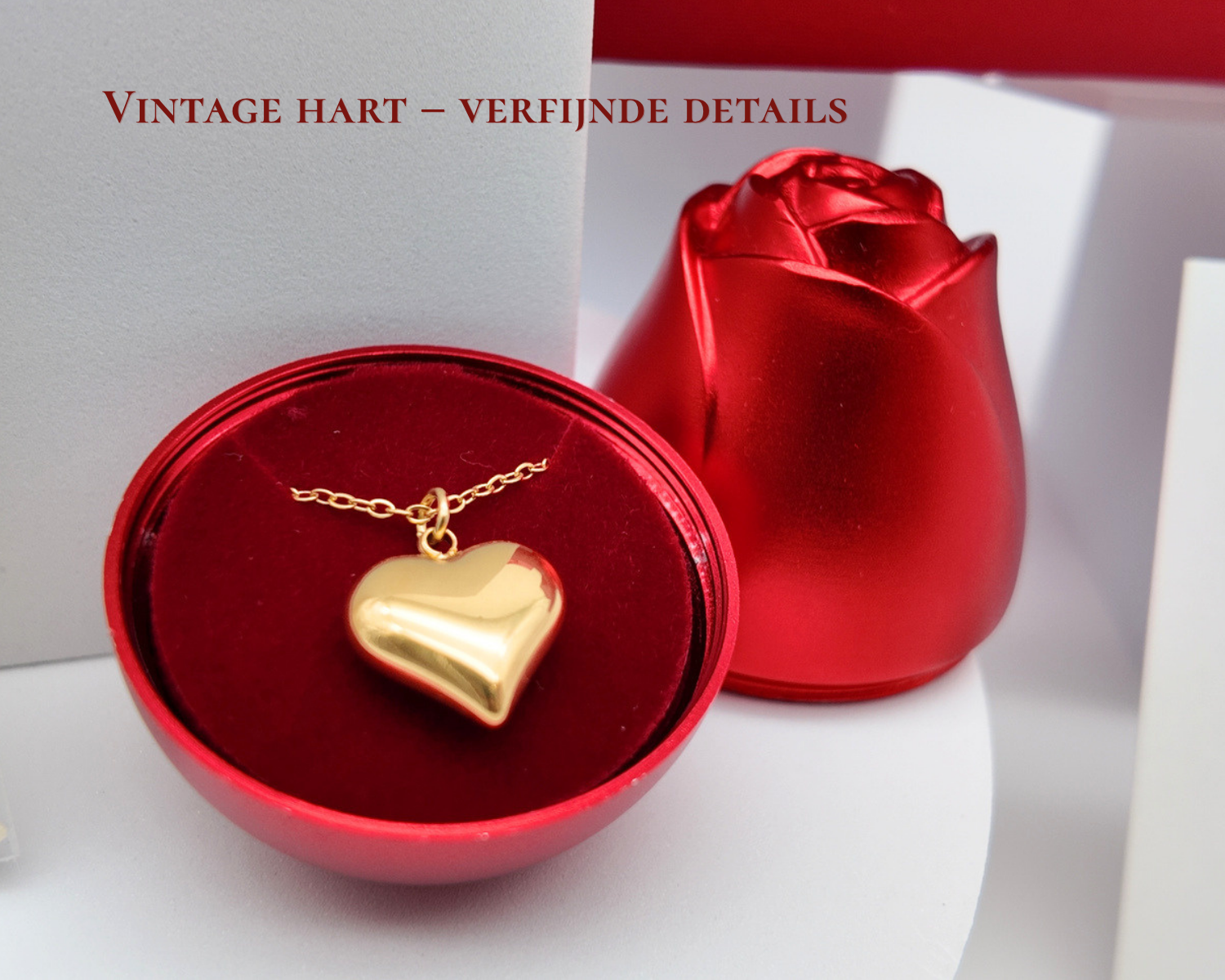 Vintage Hartketting – Luxe Roos Cadeaubox