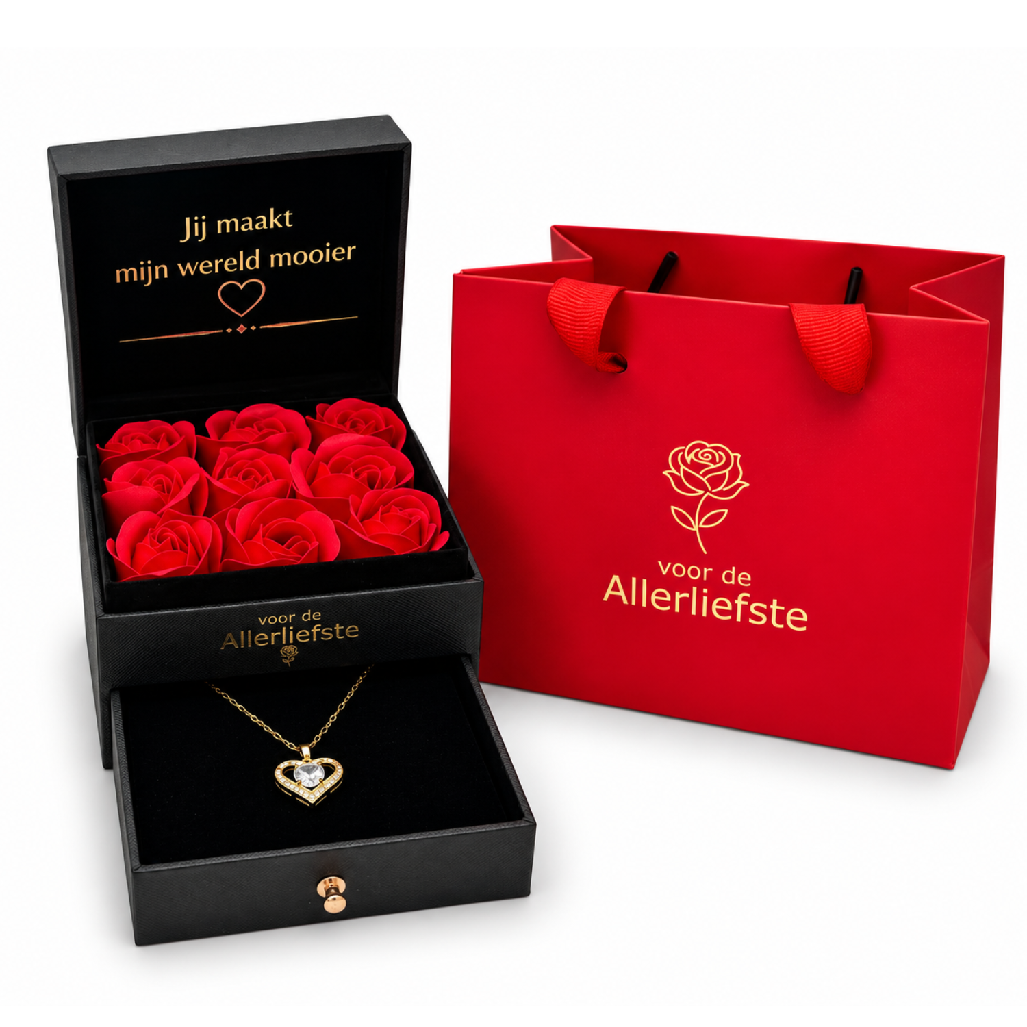 Luxe Rozen Sieraden Cadeaubox Sparkling Love Ketting